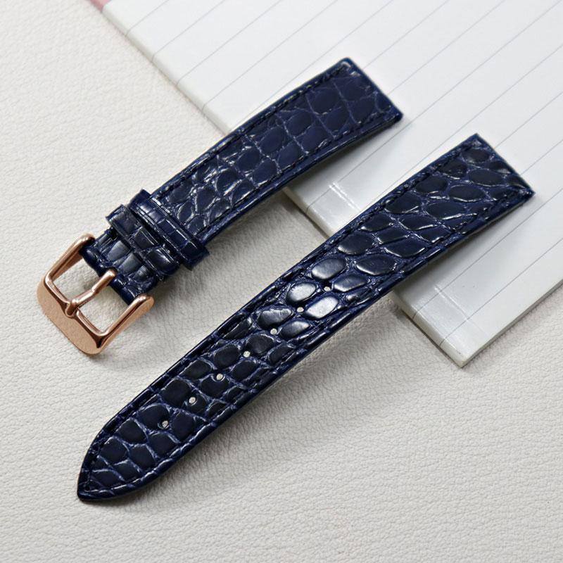 13 14 16mm 18mm 19mm 20mm Thin Soft crocodile leather strap For Longines L4 L2 VC MIDO Cartier Pin buckle brown blue WatchBand