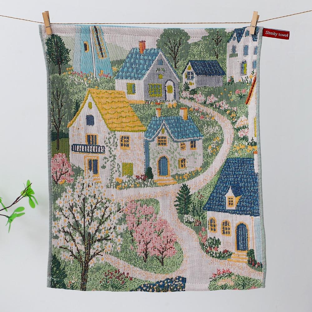 4 Layer Cotton Gauze Large Hand Towel 34x40cm Kitchen Towel Kindergarten Children D