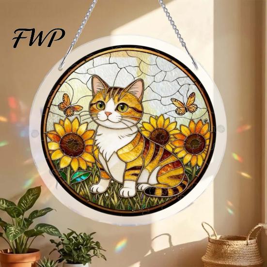 Kratzfeste Acryl-Dekorationspuzzle-Sonnfänger Buntglas-Effekt Fensterhänge-Ornament DIY Bunter Lichtreflektor Kunst-Sonnenfänger