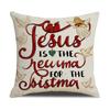 Christmas Element Linen Pillowcase Cute Angel Print Warm Atmosphere Decorative Cushion Cover