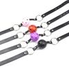 Faux Leather Ball Gag with Adjustable Straps BDSM Mouth Restraint for Bondage Roleplay Discreet Adult Toy for Beginners/Advanced