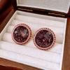 Geometry Round Shape Earrings Elegant French Style Earrings Sweet Vintage Purple Earrings  Women