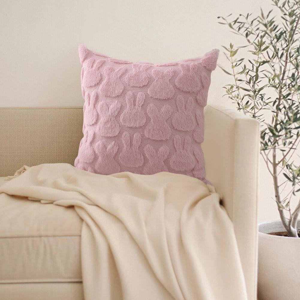 Easter Rabbits Throw Pillow Cover 45x45cm Happy Easter Pillow Cover Bunny Soft Cushion Case Decorative Pillow Covers for Home