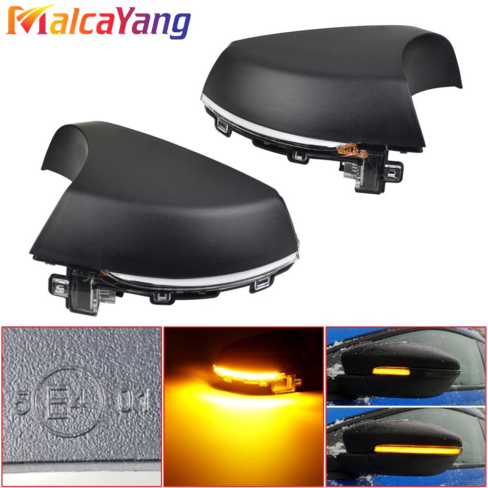 Dynamic Turn Signal LED Side Rearview Mirror Indicator Black Blinker Repeater Light For Volkswagen VW Polo MK5 6R 6C 2009 -2017