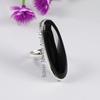 Natürlicher Schwarzer Onyx Ring, Handgefertigter 925er Sterling Silber Ring, Ovaler Onyx Ring, Dezember Geburtsstein, Langer Onyx Ring, Geburtstagsring