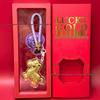 Year of the Horse Gold Pendant Keychain - Elegant Horse Charm Gift and Cultural Souvenir