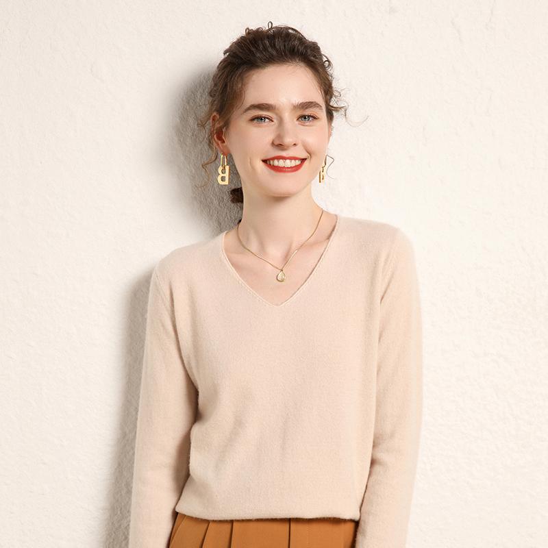 Women's Cashmere Sweater Qinghe Cashmere 100% Cashmere Women's Autumn and Winter Cashmere Sweater Soft and Warm