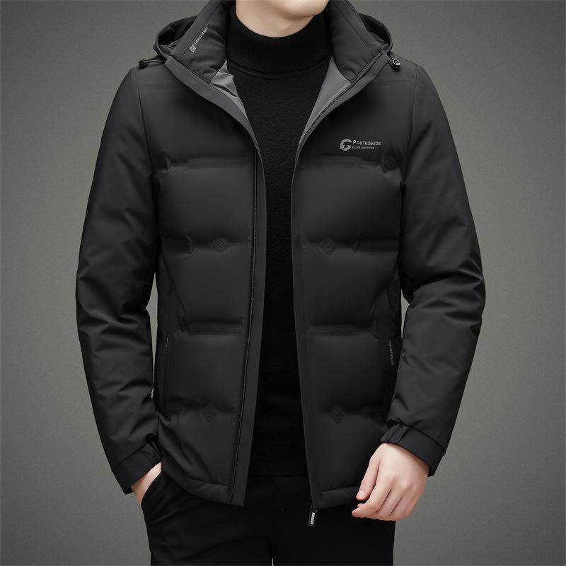 

New Autumn and Winter Down Jacket Men s Short Hooded Down Jacket Cold-proof and Warm Casual Down Jacket for Young and Middle-aged People 4XL