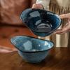 Yuanbao Bowl High Value Kiln Glaze Ceramic Bowl Household Retro Tableware Bowl Restaurant Noodle Bowl Vegetable Bowl Salad Bowl