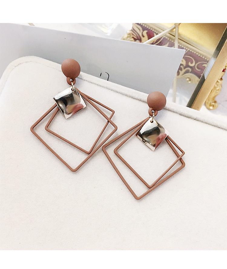 Trendy Rhombus Alloy Earrings: Stylish, Creative Accessories for Fashionable Individuals