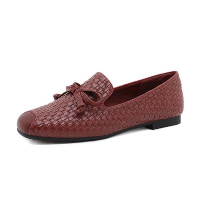 Zapatos de Mujer Planos Moda Marca de Moda Elegantes Zapatos Individuales para Dama Slip-on Suaves Negro Rojo Talla Grande 42 D355