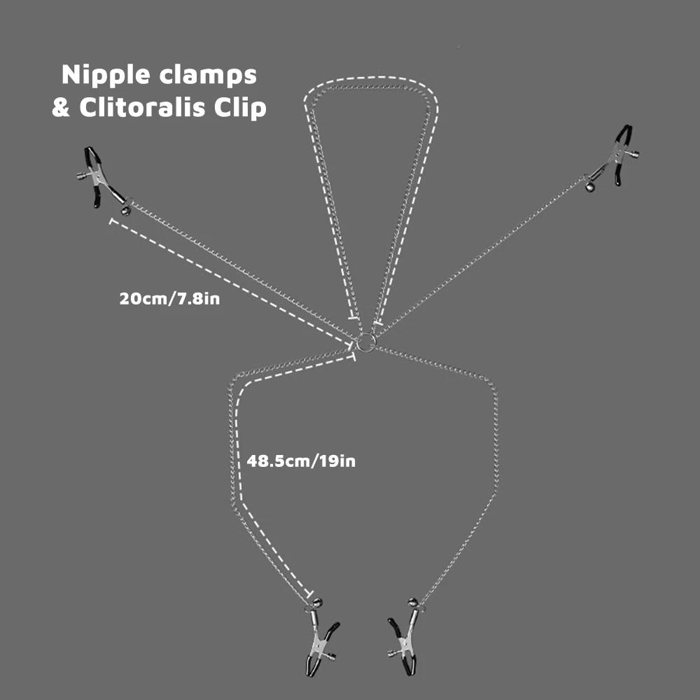 Nipple Clamps Clips Mouth Plugs Collars Choker Vagina Clip Bondage Set Kink Fetish Erotic Flirting for Woman Adult Sex Toys