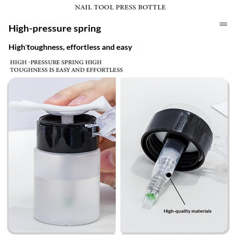 Nail Art Press Pump Bottle Leakproof Design Easy Press Dispensing For Home Diy Nail Care Salon Use