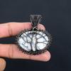 Tree Of Life Dendrite Opal Gemstone Handmade Copper Wire Wrap Pendant Jewelry For Sister