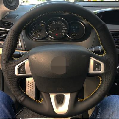 Antypoślizgowa czarna sztuczna skóra osłona na kierownicę do samochodu Renault Megane 3 2009-2014 Scenic 2010-2015 Fluence ZE