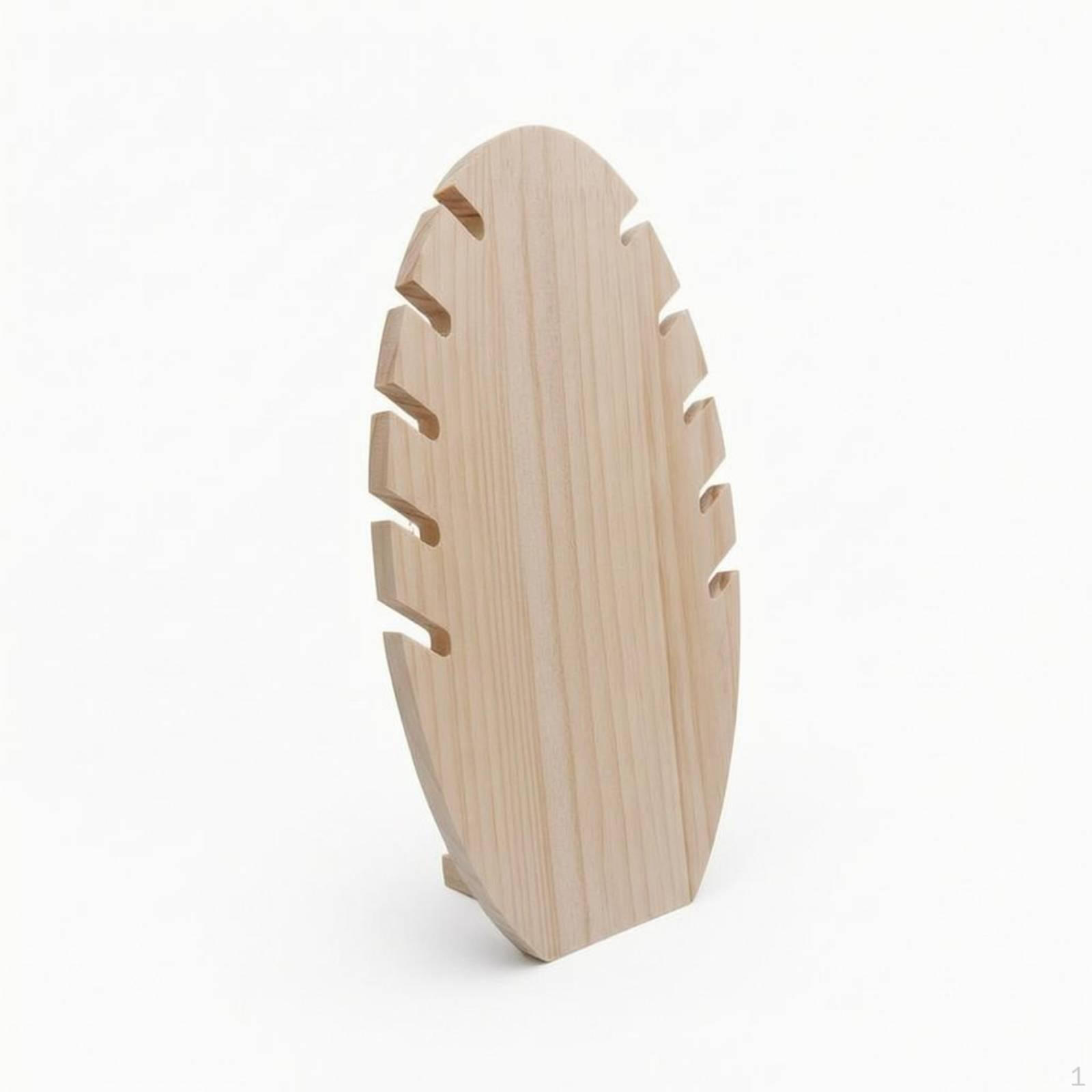 Necklace Display Stand Flame Shape Jewelry Rack Wooden Wood Holder for Store, Shop