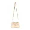 Miller Adjustable Shoulder Strap Woven Canvas Leather Tote Bag Crossbody Small Women Bags Cheese-White 88221-724