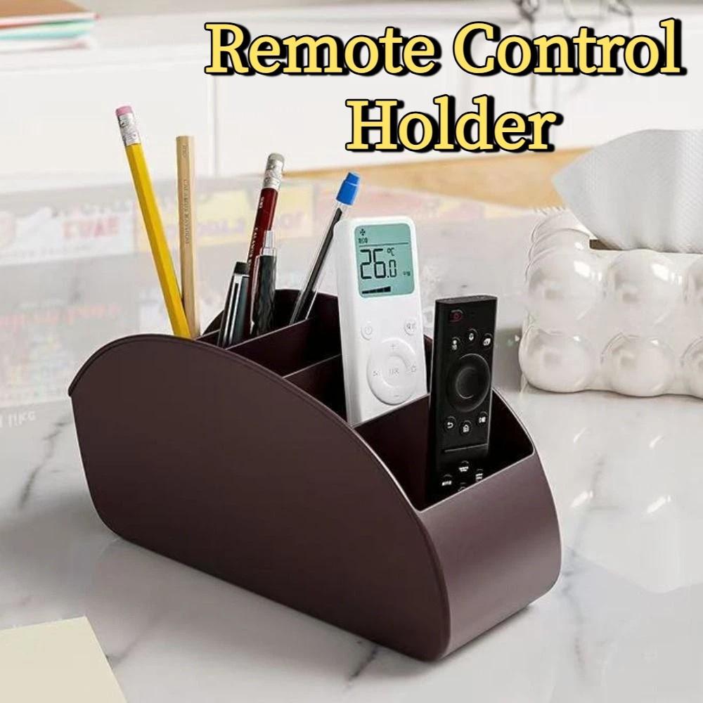 5 Compartments Remote Control Holder Solid Color Simple Makeup Brush Storage Bucket Multifunctional Stable