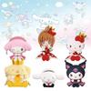 Adorable Sanrio Figure Set Including Kuromi Cinnamoroll Pudding Dog And Sakura Collectible Toys