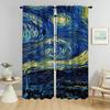 Halloween Decoration Van Gogh Blackout Curtain for Room 2 Panel Kitchen Curtains for Camera Partition Home Interior Curtains