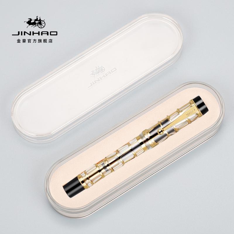 JINHAO 100 Centennial Resin Hollow Series Fountain Pen Golden Clip Business Office Gift Pen Stationery School Supplies PK 9019