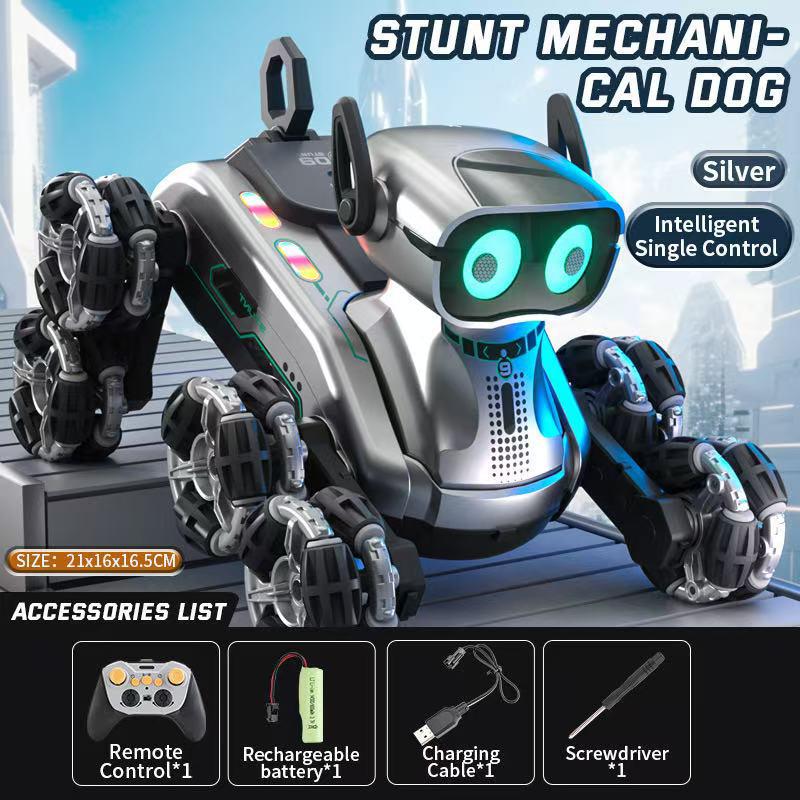 Kids' Remote Control Robot Dog Toy: Intelligent Electric Stunt Car with Eight Wheels