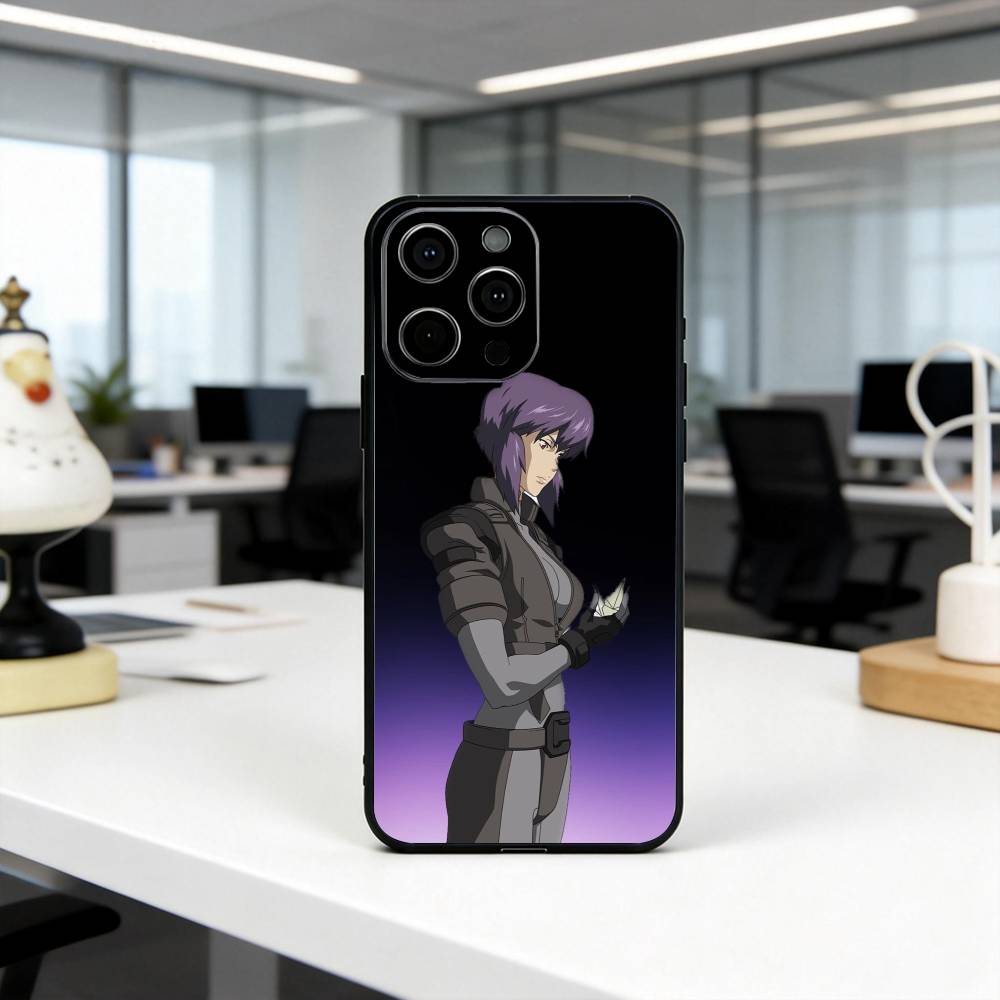 G-Ghost M-Motoko K-Kusanagi S-Shell Phone Case For iPhone 17, 16,15,14,13,12,11 Plus,Pro Max, Others Soft Black Cover