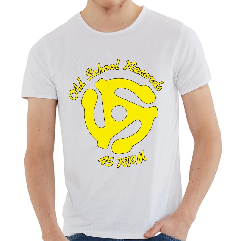 Men Cotton Tshirt Big Size Summer For Man Tshirt Old School Records 45 Rpm Logo Short Sleeve Workout Round Neck Top Tees