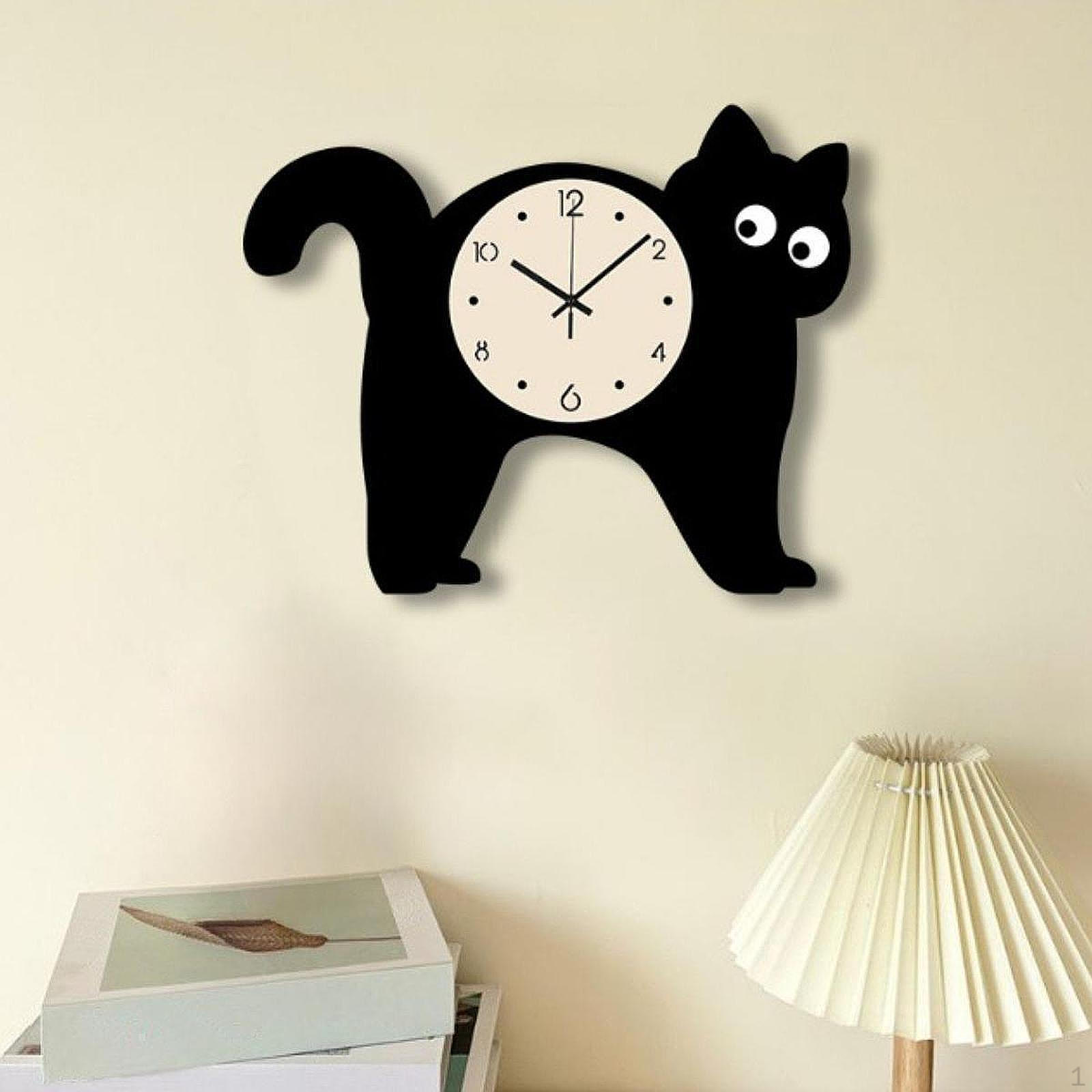 

Настенные часы с изображением животных, кошка, акриловые, подвесные для ванной комнаты 30cmx24cm