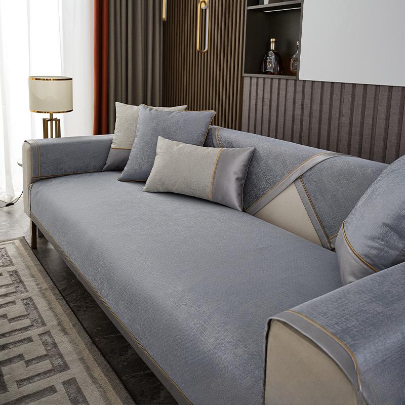 

Современная простая высокоточная диванная подушка из синели, универсальный полный комплект на четыре сезона, нескользящий чехол для дивана, подушка, спинка, полотенце 70*70cm
