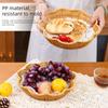 Round Base Imitation Rattan Basket Flower Shape Woven Bread Plate Fruit  Serving Tray  Living Room