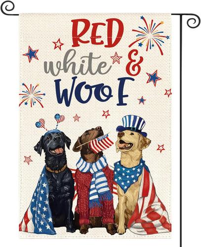 Patriotic 4Th of July Dogs Garden ag 12X18 Inch Double Sided, Memorial Day Ind RRI