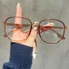 1 piece of women's jelly colored fashionable flat frame new retro simple irregular glasses suitable for daily outings