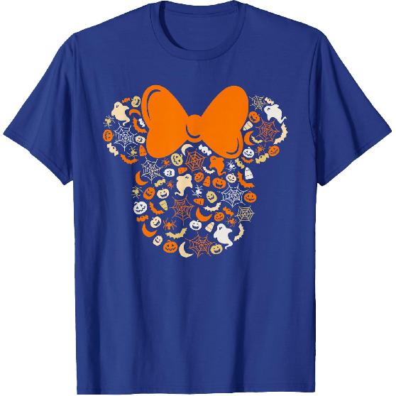 Disney Minnie Mouse Halloween Ghosts Pumpkins Spiders T-Shirt Small