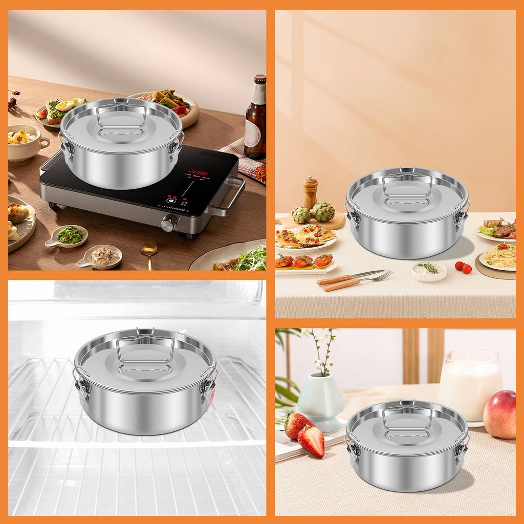 Stainless Steel Flan Pan with Rack and Spatula Kitchen Dessert Baking Flan Pan Mold Cooker Leak-proof Chocolate Cheesecake Pan