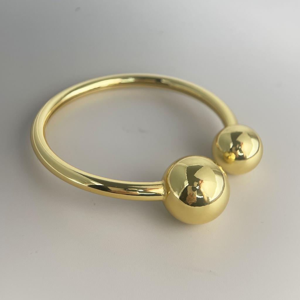 Xiaomi 100% Solid 925 Sterling Silver Metal Bracelet for Women Vintage Gold Handmade Simple Big Ball Bracelet Birthday Gift Party