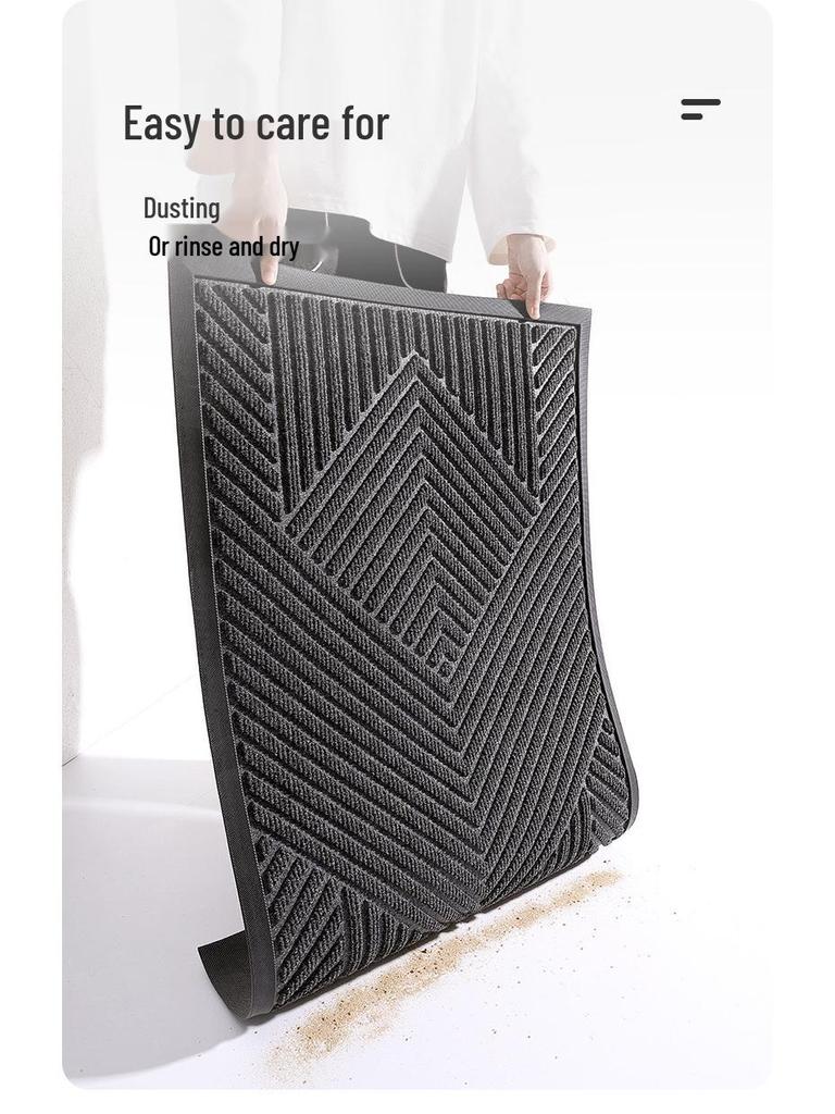 Anti-Slip Outdoor Rubber Door Mat - Dirt-Resistant High-End Entrance Carpet for Home.