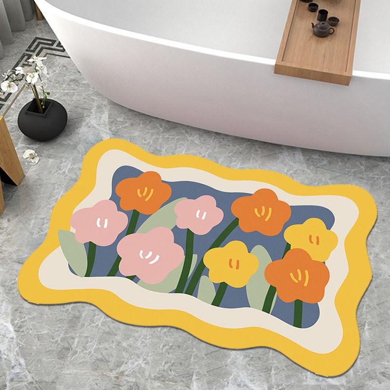 

Бытовой туалет Туалет Дверь нескользящий быстросохнущий коврик на пол в ванной мягкий диатомовый коврик для впитывания грязи входной коврик 40 * 60CM