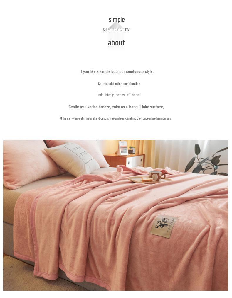 Plush Double-Sided Coral Fleece Blanket for Single Student Dormitory
