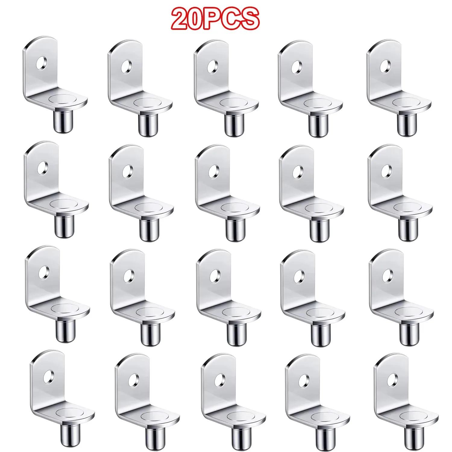 

20Pcs Shelf Brackets Support Studs Pegs Metal Pin Shelves Seperator Furniture Shelf Wall Mount Bracket Holder For Cabinet 20pcs серебряный
