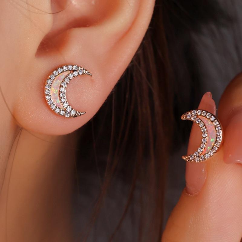 

Hot Sale, White Orbo Five-petal Flower Stud Earrings Versatile Flower Earrings Temperament Ear Jewelry