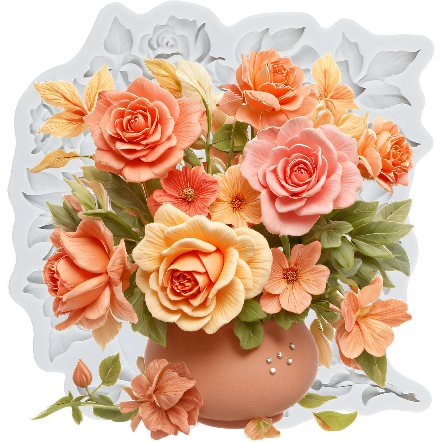 

Силиконовые формы для цветов розы, форма для мастики в виде цветка, инструменты для украшения торта, топпер для кекса, форма для конфет, шоколада, гампасты серый