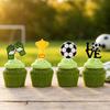8 Pcs Soccer Cake Topper Decoration, Soccer Ball Goal Shoe Cupcake Topper for Sport Theme Birthday Party Supplies