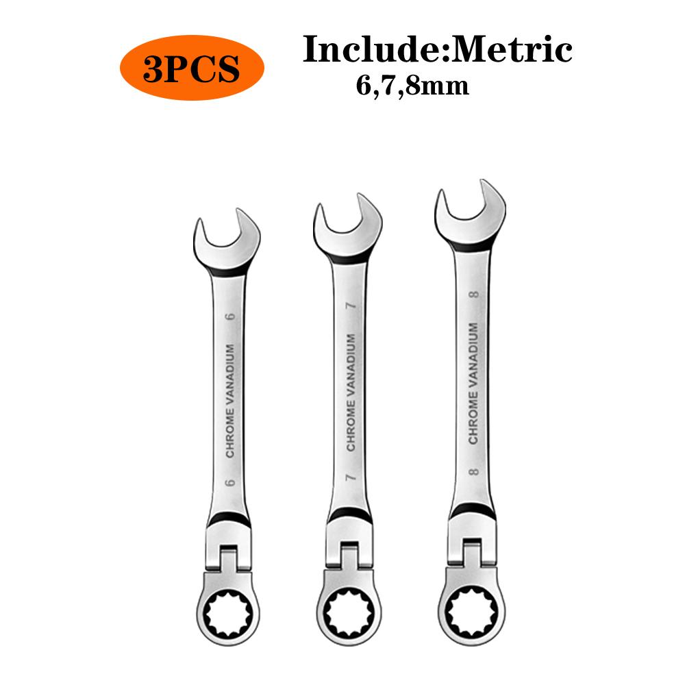 

WOZOBUY Набор гаечных ключей с трещоткой Flex Head, метрический, хром-ванадиевая сталь, комбинированный гаечный ключ, наборы гаечных ключей, ручной инструмент