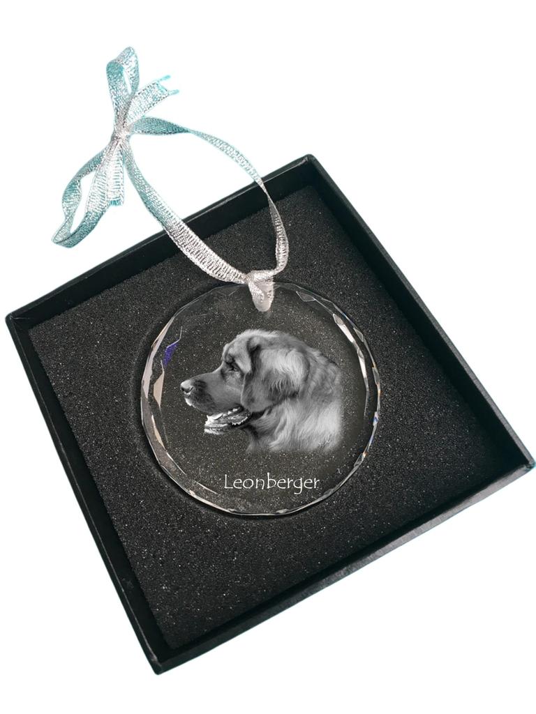 Leonberger - Crystal Bauble with a Photo, Dog Photo In Crystal, Personalized Christmas Tree Ornament by Art-Dog Brand
