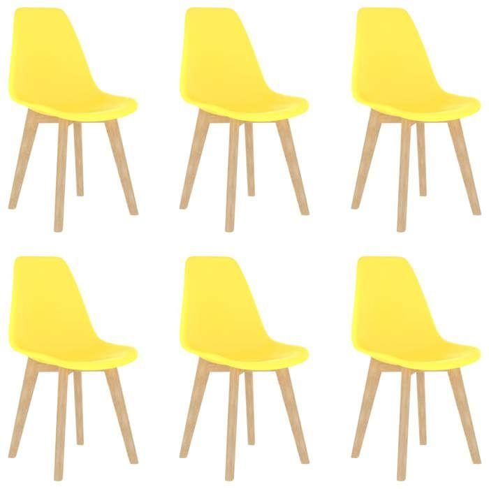 VidaXL Chaises de salle à manger 6 pcs Jaune Plastique