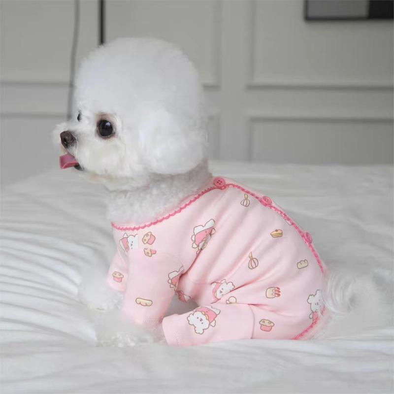 

Pet autumn and winter cold four feet cute cartoon baby cotton belly base small and medium pet teddy Pomeranian bear XL chest 50 back 37 [about 14-8.5 kg]