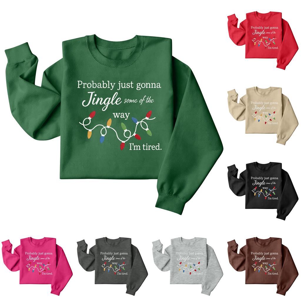 Christmas T-Shirts And Sweatshirts, Women'S Sweatshirts, Long-Sleeved Pullover Sweatshirts, Women'S Long-Sleeved Tops