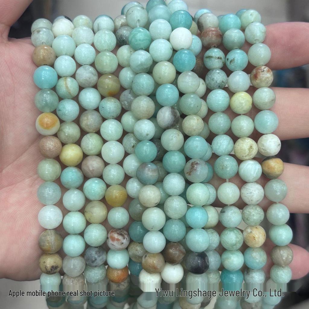 Natural Amazonite Round Beads for DIY Bracelet Jewelry Accessories