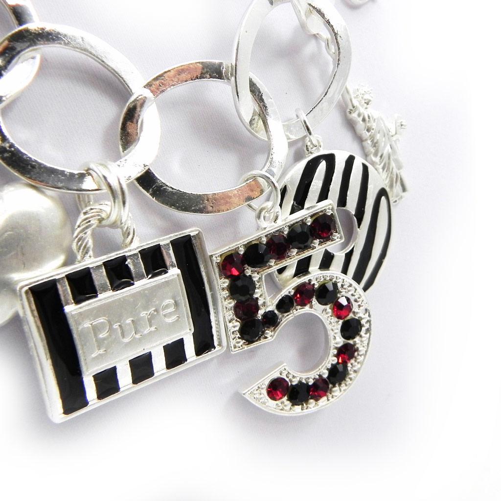 NOA [G8344] - Designer Necklace 'New York' Silver Red